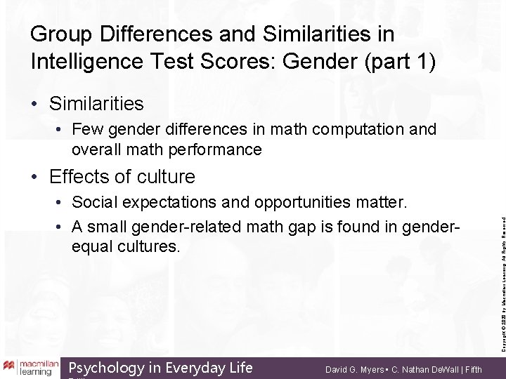 Group Differences and Similarities in Intelligence Test Scores: Gender (part 1) • Similarities •