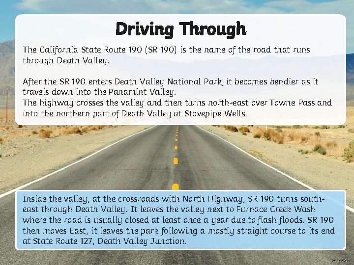 Driving Through The California State Route 190 (SR 190) is the name of the
