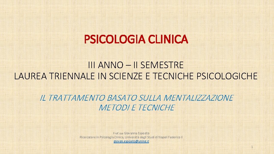 Scienze E Tecniche Psicologiche Cliniche E Preventive Unime PSICOLOGIA CLINICA III ANNO II SEMESTRE LAUREA TRIENNALE