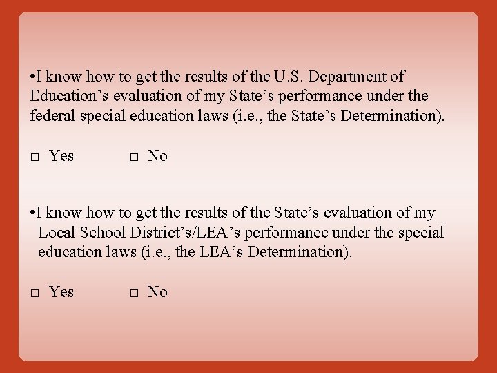  • I know how to get the results of the U. S. Department