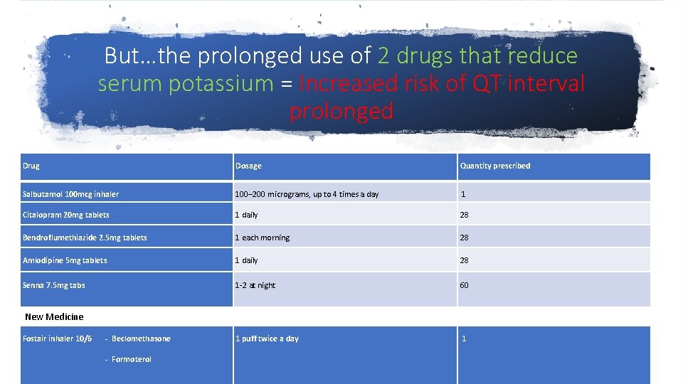 But…the prolonged use of 2 drugs that reduce serum potassium = Increased risk of
