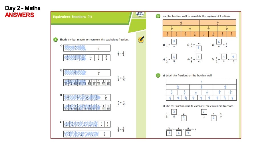 Day 2 – Maths ANSWERS 