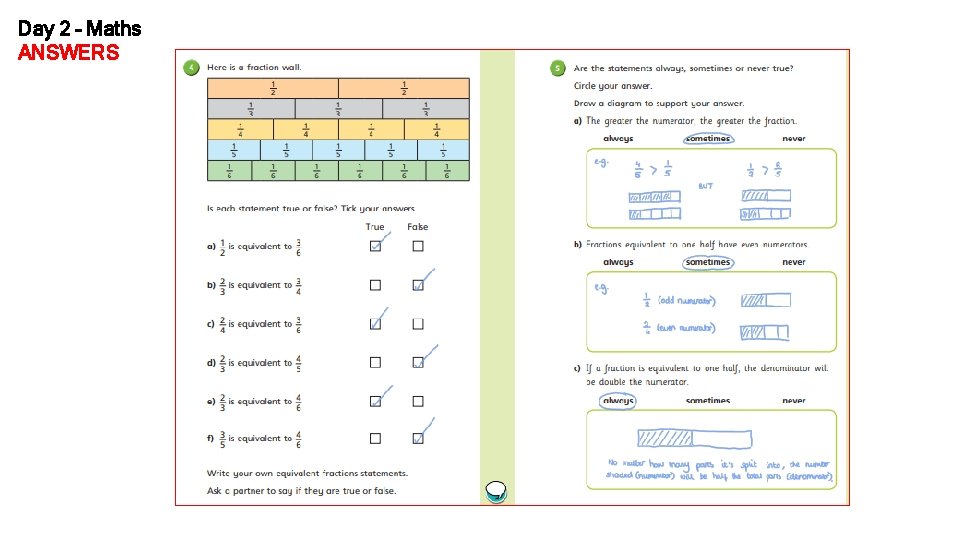 Day 2 – Maths ANSWERS 