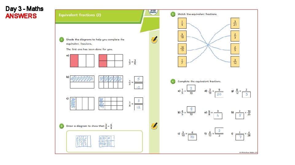 Day 3 – Maths ANSWERS 