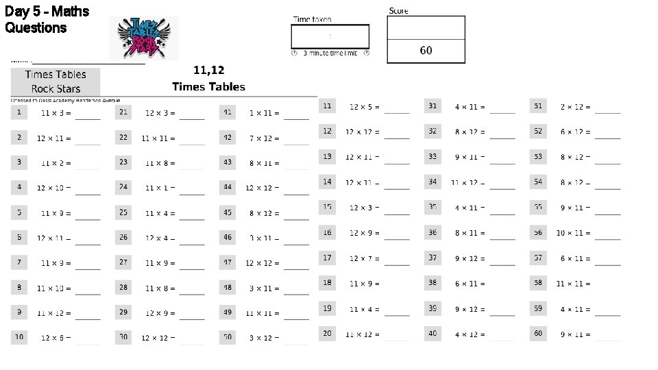 Day 5 – Maths Questions 