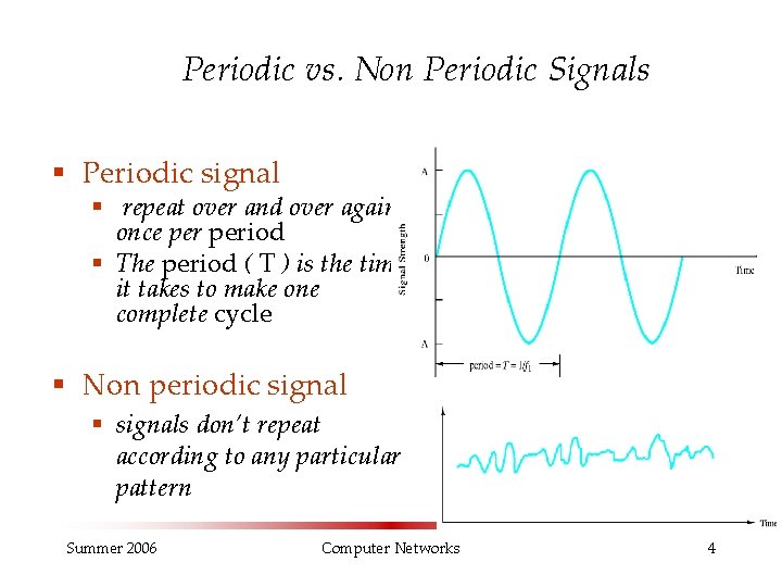 Periodic vs. Non Periodic Signals § Periodic signal § repeat over and over again,
