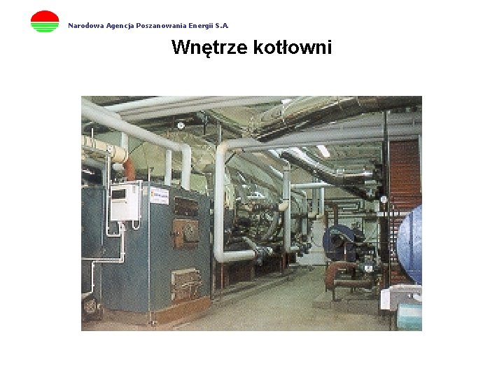 Narodowa Agencja Poszanowania Energii S. A. Wnętrze kotłowni 