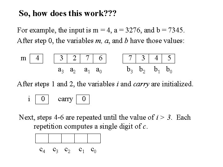 So, how does this work? ? ? For example, the input is m =