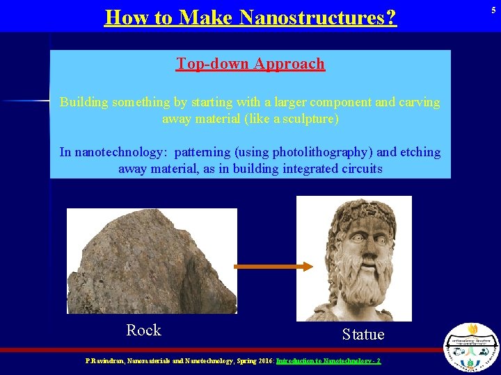 How to Make Nanostructures? Top-down Approach Building something by starting with a larger component