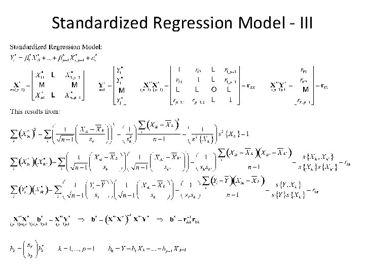 Standardized Regression Model - III 