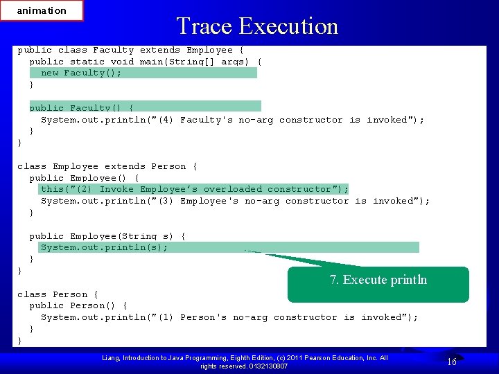 animation Trace Execution public class Faculty extends Employee { public static void main(String[] args)