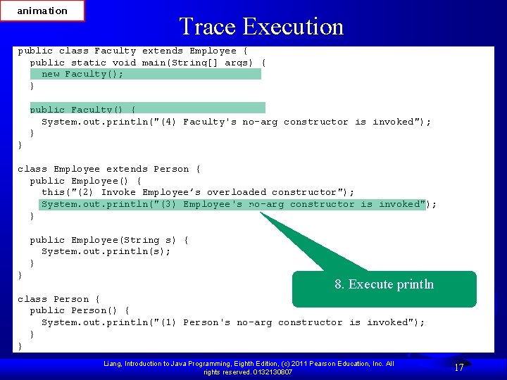 animation Trace Execution public class Faculty extends Employee { public static void main(String[] args)