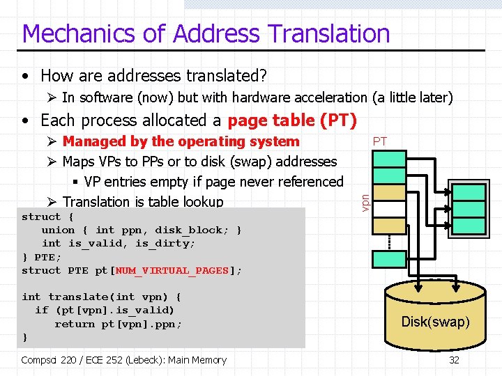 Mechanics of Address Translation • How are addresses translated? Ø In software (now) but