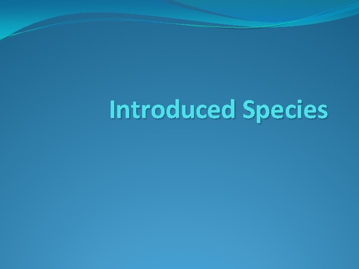 Introduced Species 