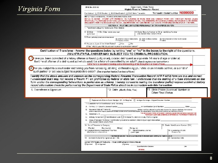 Virginia Form 8 