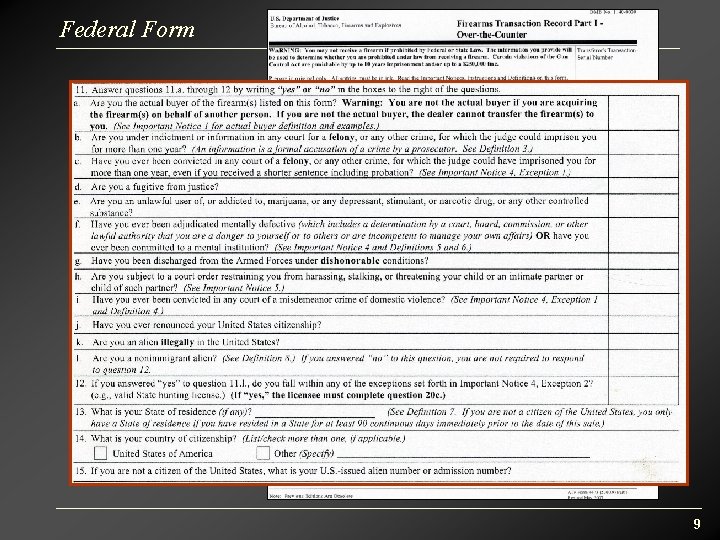 Federal Form 9 