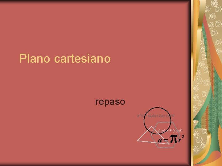 Plano cartesiano repaso Plano cartesiano repaso