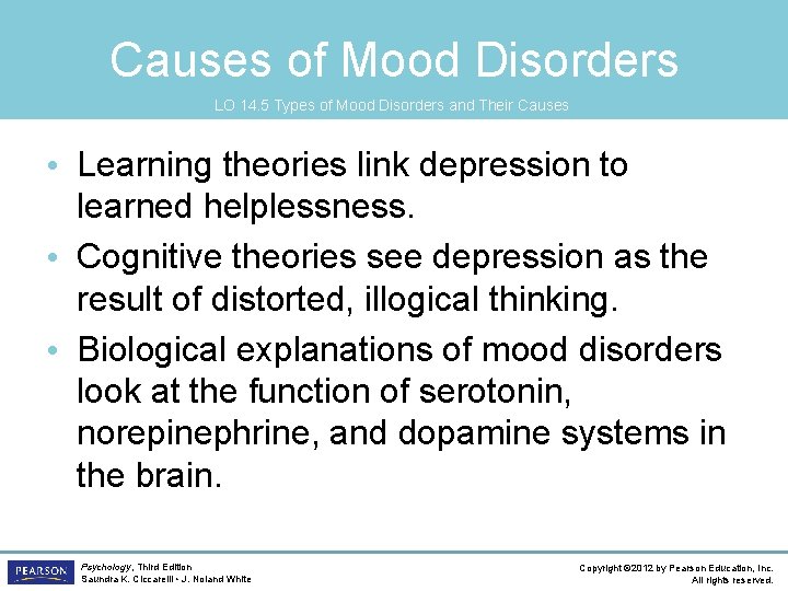 Causes of Mood Disorders LO 14. 5 Types of Mood Disorders and Their Causes