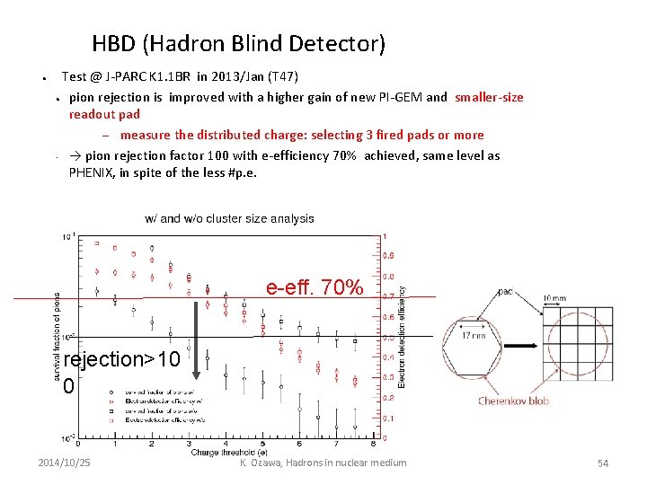 HBD (Hadron Blind Detector) ● Test @ J-PARC K 1. 1 BR in 2013/Jan