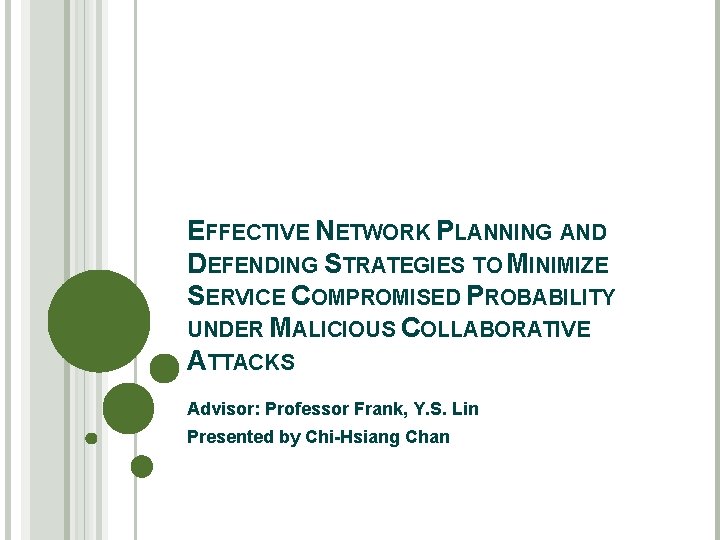 Effective Network Defense Strategies to Assure Service Continuity Under Collaborative Attacks Pdf