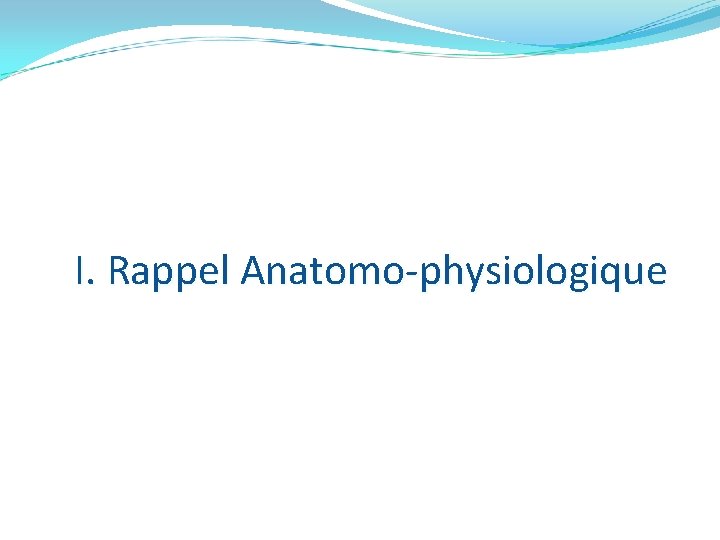 I. Rappel Anatomo-physiologique 