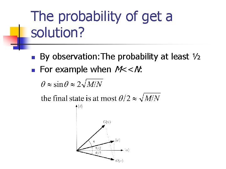 The probability of get a solution? n n By observation: The probability at least