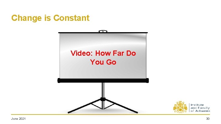 Change is Constant Video: How Far Do You Go June 2021 30 