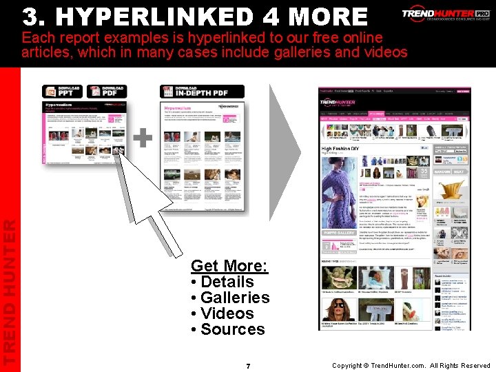 TREND HUNTER 3. HYPERLINKED 4 MORE Each report examples is hyperlinked to our free