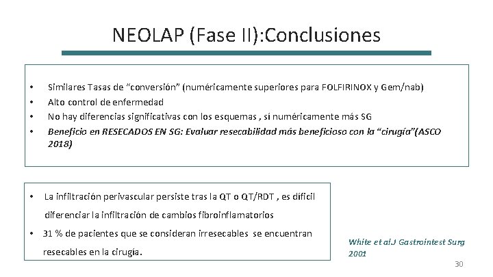 NEOLAP (Fase II): Conclusiones • • • Similares Tasas de “conversión” (numéricamente superiores para