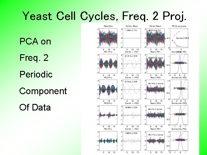 Yeast Cell Cycles, Freq. 2 Proj. PCA on Freq. 2 Periodic Component Of Data