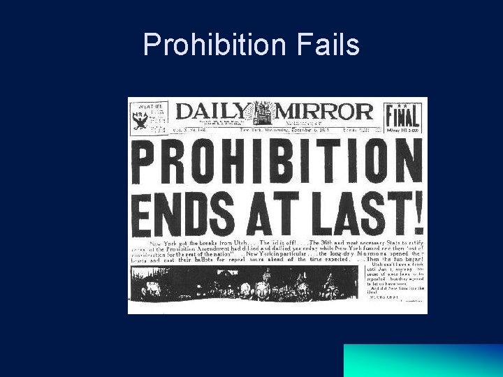 Prohibition Fails 