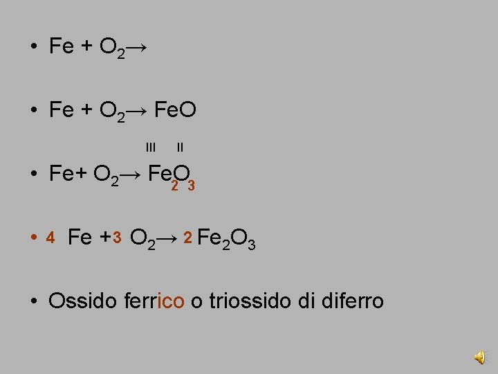 Fe O 2 Fe O II II Fe