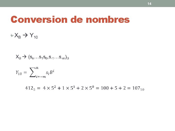 14 Conversion de nombres • 