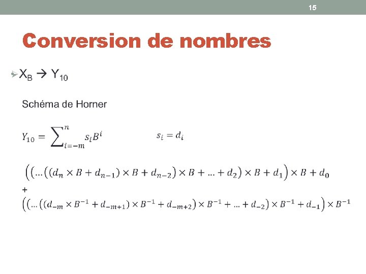 15 Conversion de nombres • 