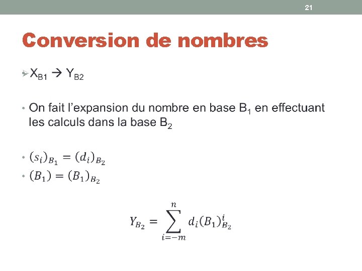 21 Conversion de nombres • 