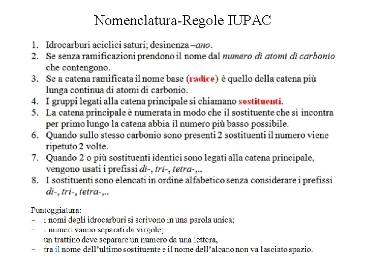 Nomenclatura-Regole IUPAC 