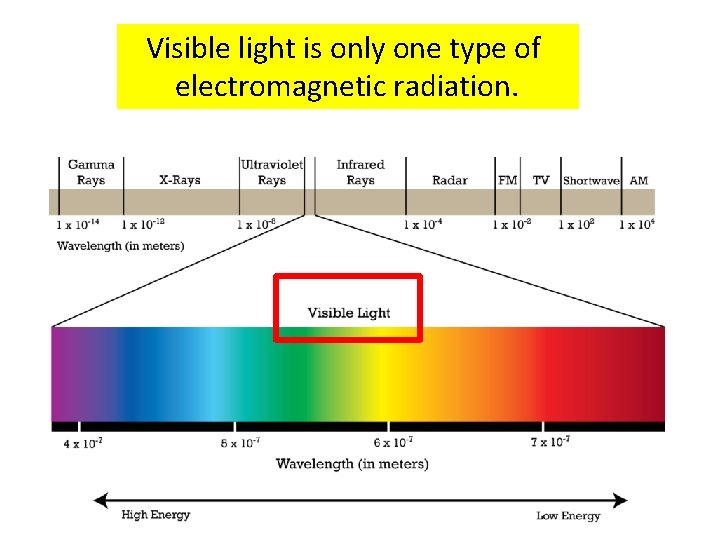 Visible light is only one type of electromagnetic radiation. 