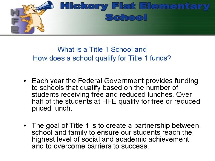 What is a Title 1 School and How does a school qualify for Title