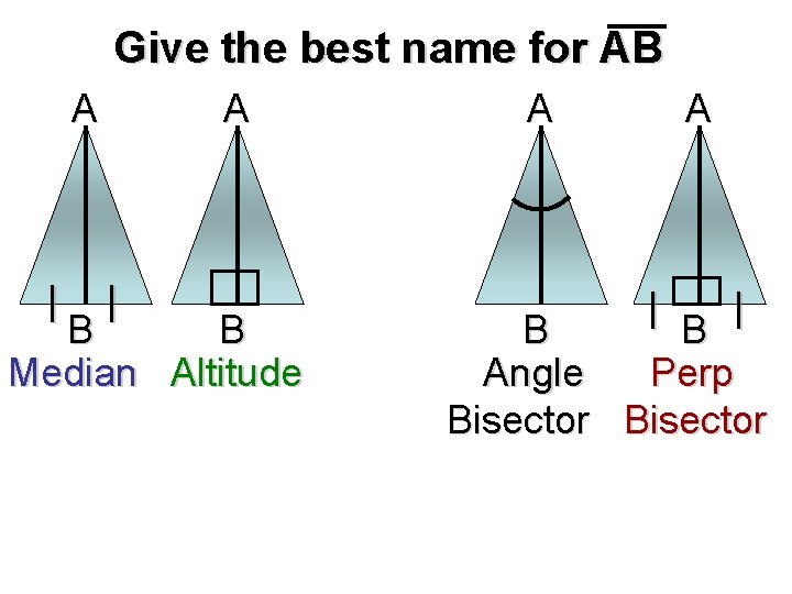 Give the best name for AB A | B B Median Altitude A A Give the best name for AB A | B B Median Altitude A A