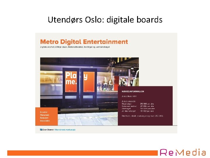 Utendørs Oslo: digitale boards 