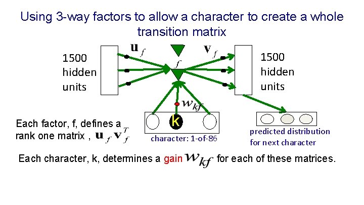 Using 3 -way factors to allow a character to create a whole transition matrix