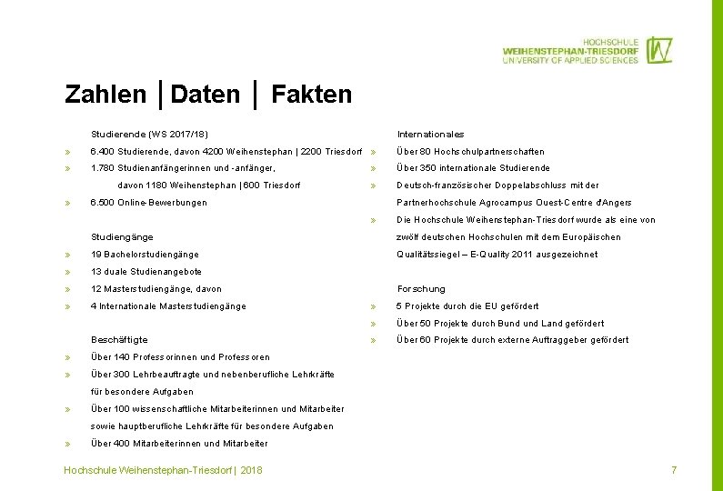 Zahlen │Daten │ Fakten Studierende (WS 2017/18) Internationales » 6. 400 Studierende, davon 4200