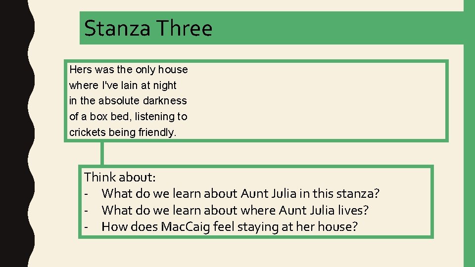 Stanza Three Hers was the only house where I've lain at night in the Stanza Three Hers was the only house where I've lain at night in the