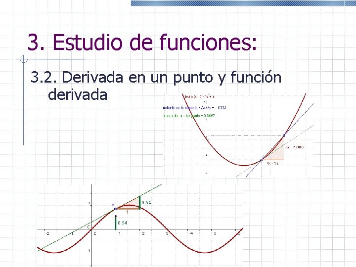 3. Estudio de funciones: 3. 2. Derivada en un punto y función derivada 