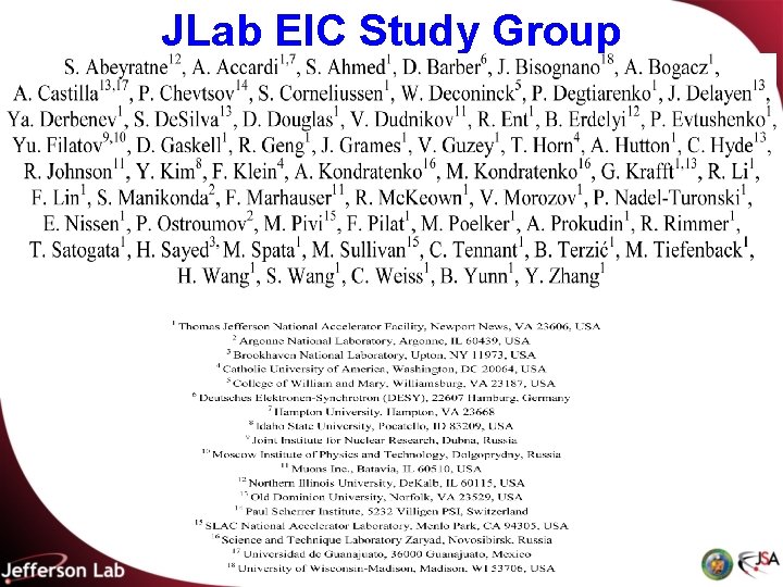 JLab EIC Study Group 