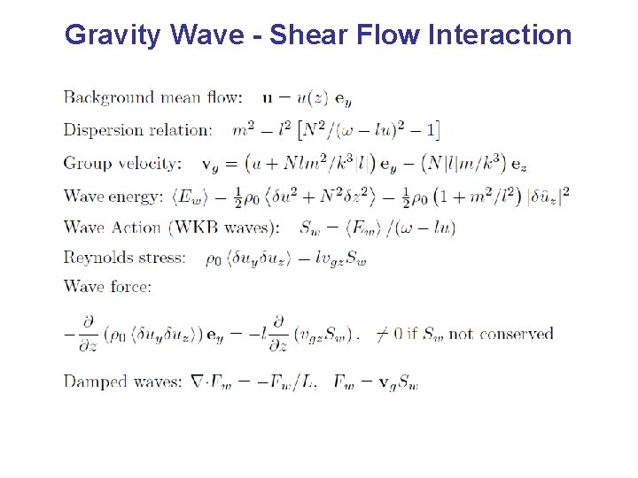 Gravity Wave - Shear Flow Interaction 