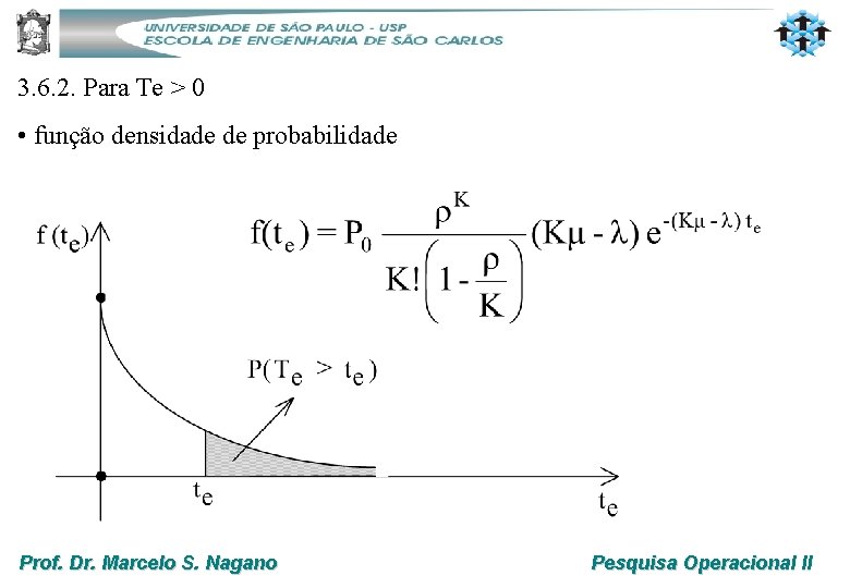 3. 6. 2. Para Te > 0 • função densidade de probabilidade Prof. Dr.