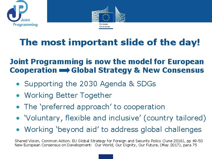 Working Better Together for the Implementation of the