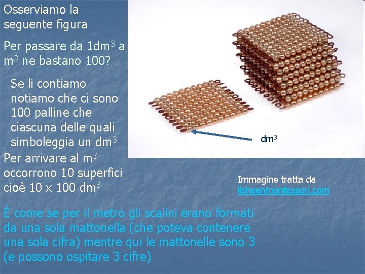 Osserviamo la seguente figura Per passare da 1 dm 3 a m 3 ne