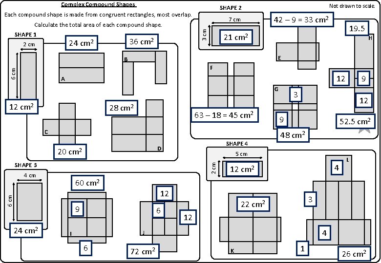 Compound Shapes Area Worksheet B The worksheet is